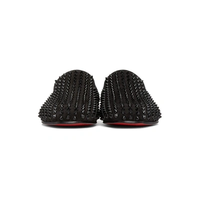 Shop Christian Louboutin Black Suede Spikes Dandelion Loafers In Cm53 Blk/bl