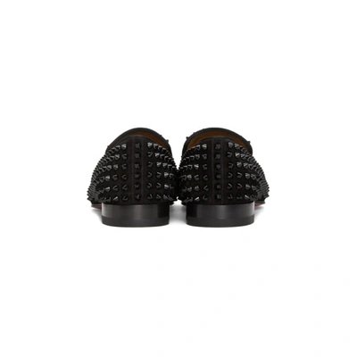 Shop Christian Louboutin Black Suede Spikes Dandelion Loafers In Cm53 Blk/bl