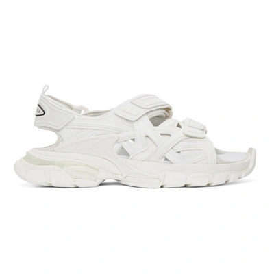 Shop Balenciaga White Track Sandals In 9000 White