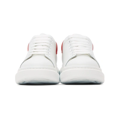 Alexander Mcqueen Men White Low Top Sneakers With Contrasting Heel With Embossed Logo Lettering In L In White