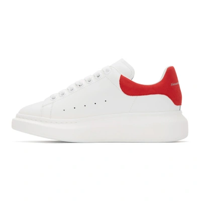 Alexander Mcqueen Men White Low Top Sneakers With Contrasting Heel With Embossed Logo Lettering In L In White