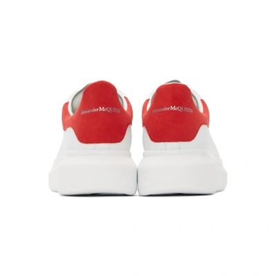 Alexander Mcqueen Men White Low Top Sneakers With Contrasting Heel With Embossed Logo Lettering In L In White
