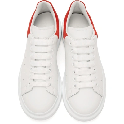 Alexander Mcqueen Men White Low Top Sneakers With Contrasting Heel With Embossed Logo Lettering In L In White