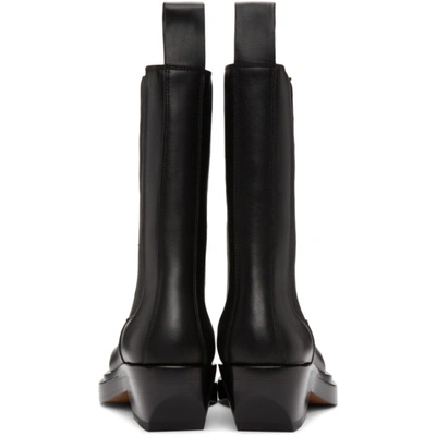 Shop Bottega Veneta Black 'the Lean' Mid-calf Chelsea Boots In 1000 Black
