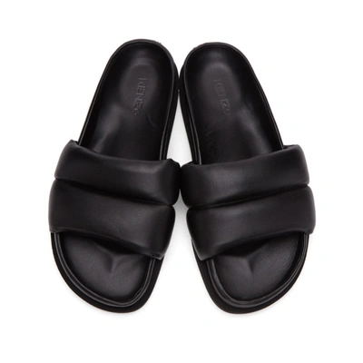 Shop Kenzo Black Leather Komfy Mules In 99 Black