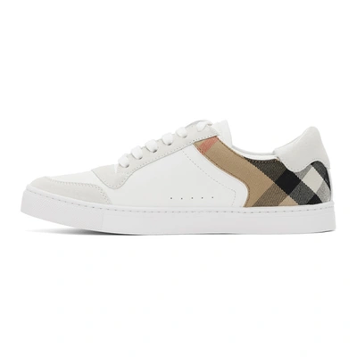 Shop Burberry White Check Reeth Sneakers
