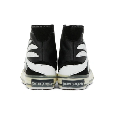 Shop Palm Angels Black Palm Vulcanized High Sneakers In Black/white
