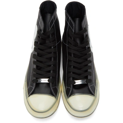 Shop Palm Angels Black Palm Vulcanized High Sneakers In Black/white