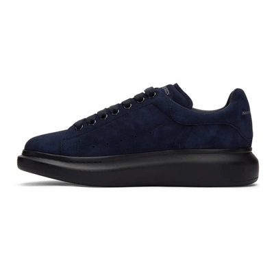 Shop Alexander Mcqueen Blue Velour Oversized Daim Sneakers In 4088inkblu
