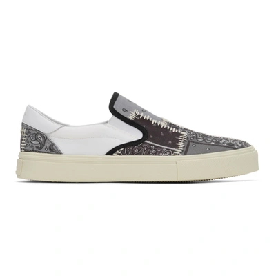 Shop Amiri Grey Bandana Reconstruction Slip-on Sneakers In Blk