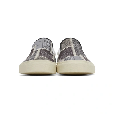 Shop Amiri Grey Bandana Reconstruction Slip-on Sneakers In Blk