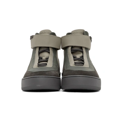 Shop A-cold-wall* Grey Leather High-top Sneakers