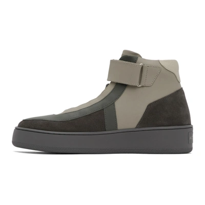 Shop A-cold-wall* Grey Leather High-top Sneakers