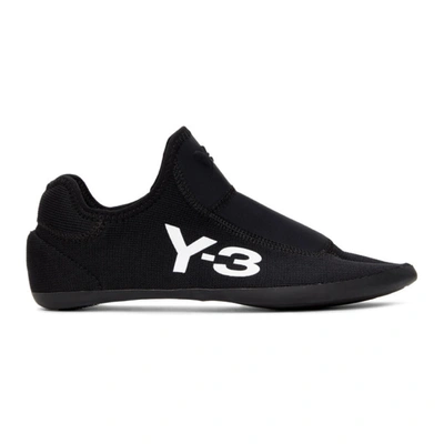 Shop Y-3 Black Runner 4-d Sneakers In Black/white
