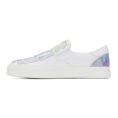 Shop Amiri White Watercolor Skeleton Toe Slip-on Sneakers