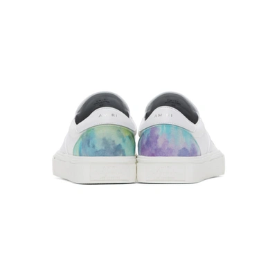 Shop Amiri White Watercolor Skeleton Toe Slip-on Sneakers