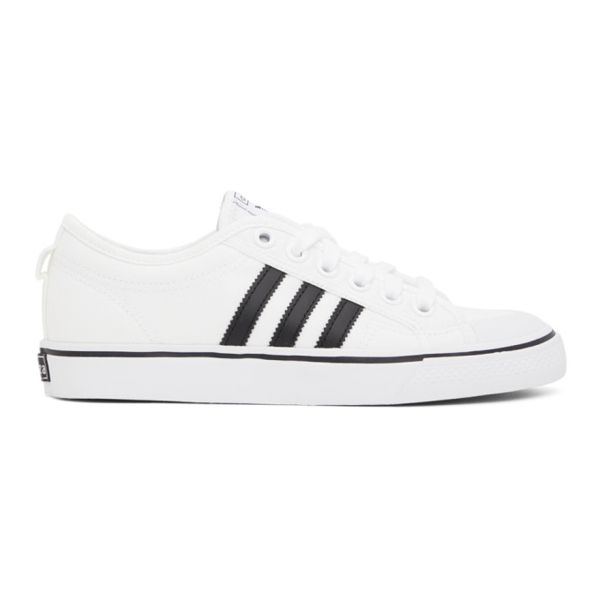 adidas originals white and black nizza sneakers