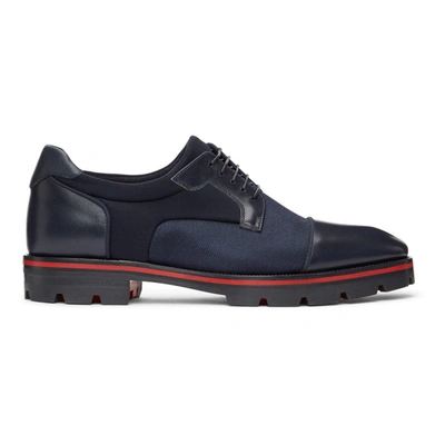 Shop Christian Louboutin Navy Mika Sky Flat Derbys In V077 Marine