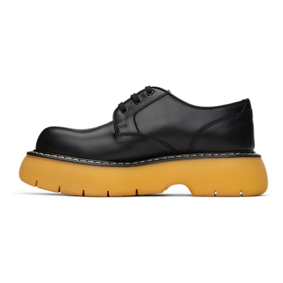 Shop Bottega Veneta Black 'the Bounce' Derbys In 1032 Black Nat. Rubb