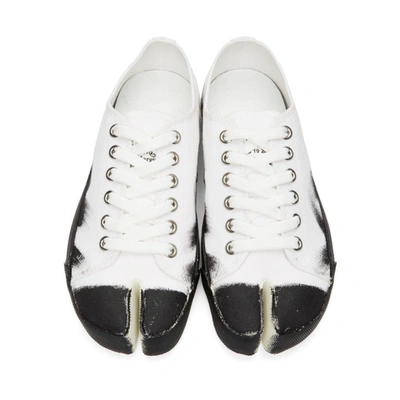 Shop Maison Margiela White & Black Vandal Tabi Sneakers In White Base/