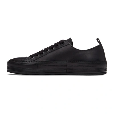 Shop Ann Demeulemeester Black Leather Sneakers In Vitello Ner