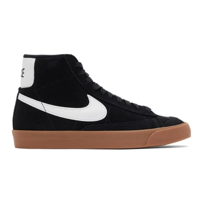 Shop Nike Black & White Suede Blazer Mid '77 Sneakers In 003 Black/w