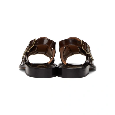 Shop Dries Van Noten Black & Brown Patent Sandals In 928 Blkbrwn