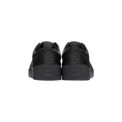 Shop Hugo Black Zero Tennis Sneakers In 001 Black