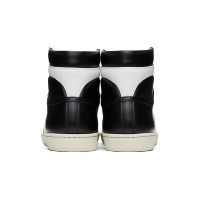 Shop Saint Laurent Black & White Alpha Sigma Sl/10 High-top Sneakers In 1090 Black/
