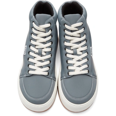 Shop Sunnei Grey Neoprene Dreamy High-top Sneakers
