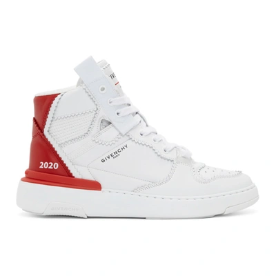 Shop Givenchy White & Red Wings Sneakers In 112-white/r