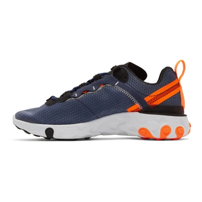 Shop Nike Navy React Element 55 Se Sneakers In 400midnight