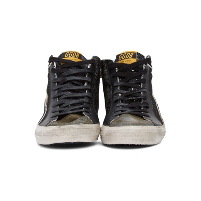 Shop Golden Goose Black Slide Double Quarter High-top Sneaker In 90183 Black