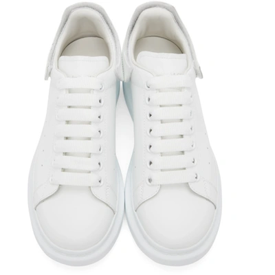 Shop Alexander Mcqueen White Detachable Tab Oversized Sneakers In 9129 Whtsil