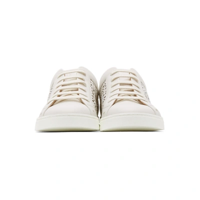 Shop Fendi White Leather Logo Sneakers In F0tw2 Bianc