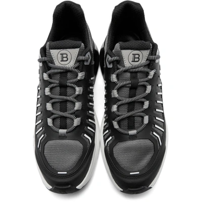 Shop Balmain Grey B-trail Sneakers In Ebp Noir/gr