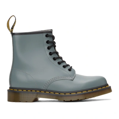 Shop Dr. Martens' Blue 1460 Smooth Lace-up Boots In Steel Grey