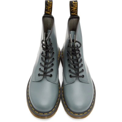 Shop Dr. Martens' Blue 1460 Smooth Lace-up Boots In Steel Grey