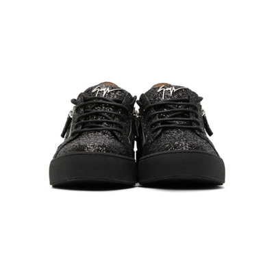 Shop Giuseppe Zanotti Black Glitter May London Sneakers In Nero