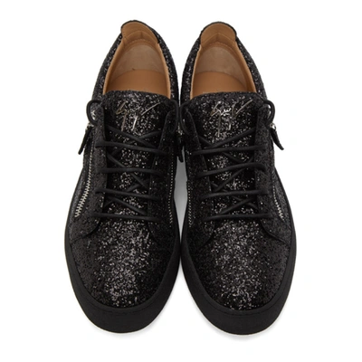 Shop Giuseppe Zanotti Black Glitter May London Sneakers In Nero
