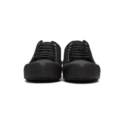 Shop Jil Sander Black Canvas Sneakers In 999 Black