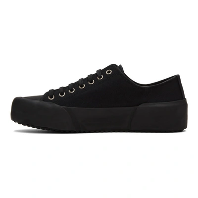 Shop Jil Sander Black Canvas Sneakers In 999 Black