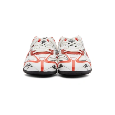 Shop Balenciaga Red & White Drive Sneakers In 6019red/ W