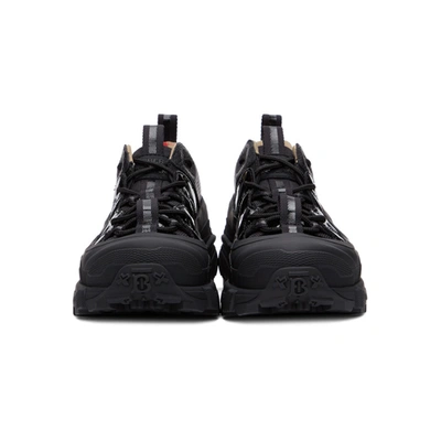 Shop Burberry Black Patent Arthur Sneakers In Blk/arc Bg