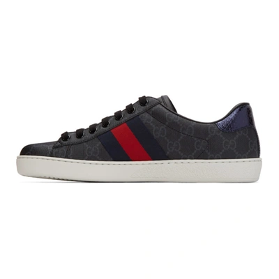 Shop Gucci Black Gg Ace Sneakers In 1130 Black