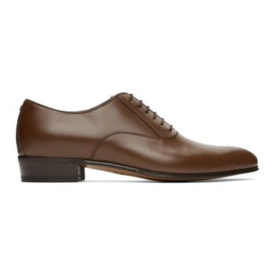 Shop Gucci Brown Double G Oxfords In 2248 Ebony