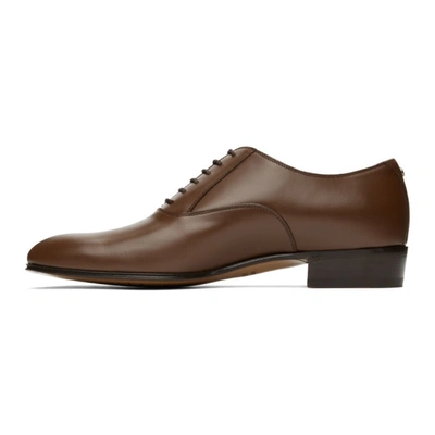 Shop Gucci Brown Double G Oxfords In 2248 Ebony