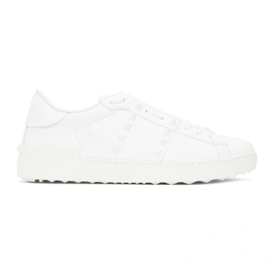 Shop Valentino White  Garavani Rockstud Untitled Sneakers In 0bo Bianco/