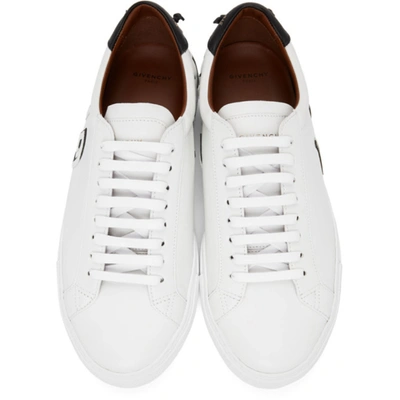 Shop Givenchy White & Black Reverse Logo Urban Knots Sneakers In 116-white/b