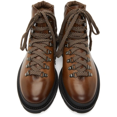 Shop Dunhill Brown Traverse Boots In 210 Tan